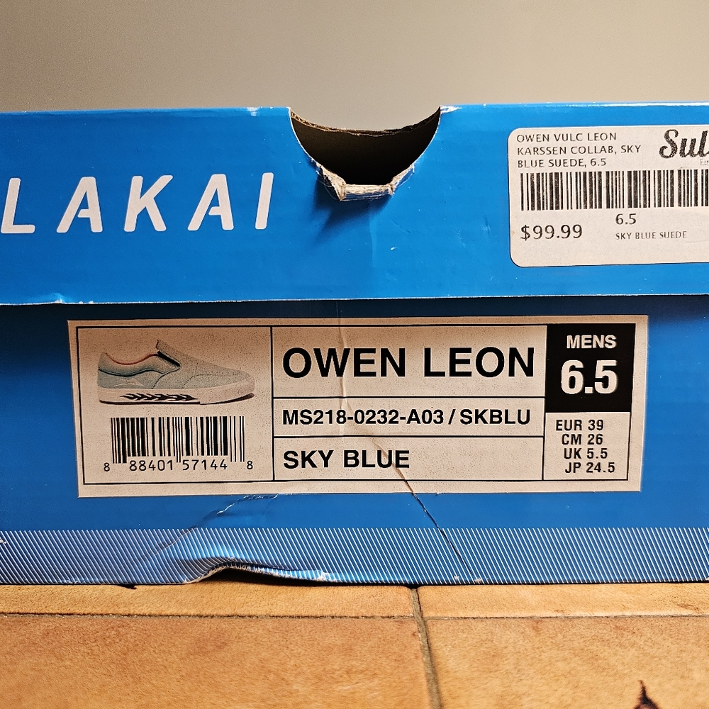 Lakai Owen Leon Slip Ons M6.5 W8 - Picture 8 of 9